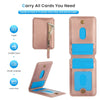 For Samsung Galaxy S22 5G Zipper Wallet Split MagSafe Leather Back Phone Case(Rose Gold)