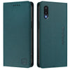 For Samsung Galaxy A02 / M02 RC01 Dual-Folded Magnetic Suction RFID Leather Phone Case(Dark Green)