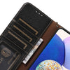 For Samsung Galaxy A36 Genuine Leather Litchi Texture RFID Leather Phone Case(Black)