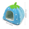 Strawberry Pet Bed - Small, Blue, Foldable