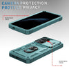 For Samsung Galaxy S25 5G Sliding Camshield TPU Hybrid PC Phone Case with Holder(Green)