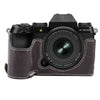For FUJIFILM X-S20 Buffalo Texture PU Leather Camera Half Case Base(Dark Coffee)