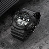 SKMEI 1857 Stainless Steel Buckle PU Strap Waterproof Electronic Watch(Black Gold)