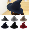 Halloween Personality Wizard Steeple Great Brim Wool Cap(Jujube)