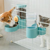 Hanging Cat Feeder & Waterer, Flower Green - Cage Mount