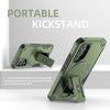 For Samsung Galaxy A55 5G Armor MagSafe Holder PC Hybrid TPU Phone Case(Army Green)