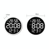 6620 12 Inch LED Simple Wall Clock Living Room Round Silent Digital Temperature And Humidity Electronic Clock(Black Frame EU Plug)