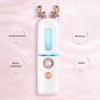 Facial Steamer Nano Spray Water Replenishing Instrument Portable Cold Spray Machine Charging Beauty Instrument Automatic Alcohol Sprayer, Style:Cute Rabbit(White)