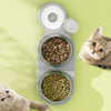 Cat 3-in-1 Auto Water & Food Bowl Grey - Anti-Spill, Tilted