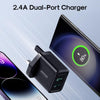 JOYROOM JR-TCN01 2.4A Dual Ports USB Charger, Plug:UK Plug(Black)