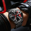 FNGEEN L001 Motorcycle Element Rotating Hub Metal Men Watch(Black Net Black Steel Red Surface)