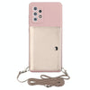 For Samsung Galaxy A73 5G Crossbody Lanyard Wallet Card Bag Phone Case(Pink)