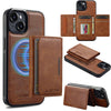 For iPhone 13 mini LC.IMEEKE L5 Series Detachable RFID Card Bag Magsafe Phone Case(Brown)