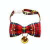 Christmas Red Plaid Dog & Cat Bow Tie Collar - Small (17-30cm)