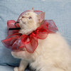 Cat Christmas Scarf, Red, Small (Organza)