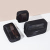 Multifunctional Portable Large Capacity Toiletry Cosmetic Bag, Color: Black 3 PCS/Set