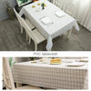 137x90cm Home Tablecloth No-wash PVC Coffee Table Cloth(White Plaid)