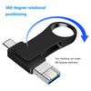 64GB USB 3.0 + 8 Pin + USB-C / Type-C 3 in 1 Mobile Computer Metal U-Disk(Black)