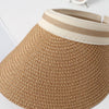 Parent-child Beach Sun Protection Empty Top Sunshade Straw Hat, Color: For Adult (Pink)