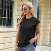Ladies Summer Round Neck Loose Short Sleeve T-Shirt, Size: L(Black)
