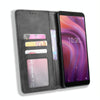 For Alcatel 3V (2019) Magnetic Buckle Retro Crazy Horse Texture Horizontal Flip Leather Case with Holder & Card Slots & Photo Frame(Black)