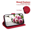 For Realme 13+ Global Butterfly Rose Embossed Leather Phone Case(Red)