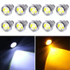 10 PCS 20W 4 LEDs SMD 5630 White Light + Yellow Light Daytime Running Light Turn Light Eagle Eye Light, DC 12V, Cable Length: 90cm(Silver)