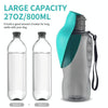 Portable Pet Water Bottle 800ml | Leakproof, Travel Dog Bowl | Blue Grey