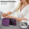 For Samsung Galaxy S24 FE 5G Crossbody Dual-buckle Wallet RFID Back Leather Phone Case(Dark Purple)