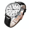 Ochstin 5081A Multifunctional Luminous Waterproof Leather Strap Quartz Watch(Silver+White+Black)