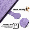 For Alcatel 1S 2021 Lovely Cat and Dog Embossing Pattern Horizontal Flip Leather Case , with Holder & Card Slots & Wallet & Cartoon Clasp & Lanyard(Purple)