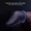 1 Pair Carbon Fiber Breathable Mobile Phone Game Touch Screen Finger Cover for Thumb / Index Finger (Black Red)