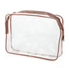 Portable Travel Zip Look PVC Bags Waterproof Transparent Makeup Storage Bag, SIZE:S(Brown)