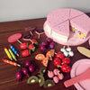 Wooden Strawberry Double-Layer Birthday Cake Children Educational Role-Playing Toy(Pink)