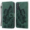 For Samsung Galaxy A56 5G Retro Skin Feel Butterflies Embossing Horizontal Flip Leather Phone Case(Green)