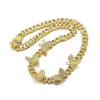 HPS0008 Box Buckle Butterfly Hip Hop Cuban Necklace, Size: 20 Inches (Gold)