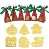10pcs Christmas Candy Boxes Triangle New Year Party Xmas Gift Paper Packaging Box, Style: Socks