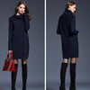 Autumn And Winter Knitwear Dresses Long Turtleneck Sweater For Women, Size: L(Grey)