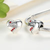 S925 Sterling Silver Pendant Heart-shaped Mom Beads DIY Bracelet Necklace Accessories
