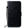 For Xiaomi Redmi K70 Sun Mandala Embossing Pattern Phone Leather Case(Black)