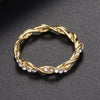 Woman Classical Cubic Zirconia Twist Shape Ring, color:gold(9)
