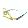 Makeup Magnifying Glass Presbyopic Glasses Flip Swivel Reading Glasses, Degree: +150(Yellow Frame)