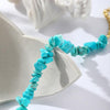 Women Boho Natural Gravel Beaded Bracelet Anklet(S2211-17 Blue)