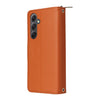 For Samsung Galaxy A34 Nine-card Slots Zipper Wallet Bag Leather Phone Case(Brown)