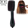 Professional Multi Function Electric Hair Blow Brush Hot Air Hair Curls Comb Salon Hair Styler, Plug standard:US(Rose Red)