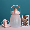 1.1L Portable Large Belly Water Cup High Temperature & Drop Resistant Straw Cup(Gradient Pink)