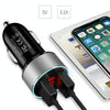 JMG-C016A 5V 3.1A Car Dual USB Charger with LED Display(Red)