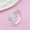 Tricolor Flower Fashion Color Tail Diamond Ring(8)