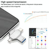 4 in 1 16GB USB 3.0 + 8 Pin + Mirco USB + USB-C / Type-C Dual-use Flash Drive with OTG Function