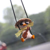 Car Cartoon Duck Rear View Mirror Interior Pendant(Brown Guitar Duck)